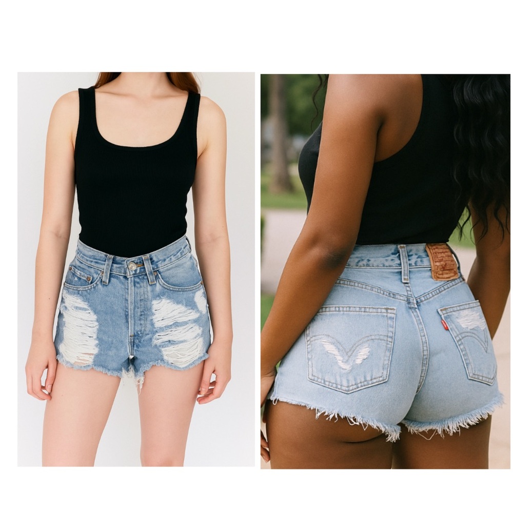 Levi’s Vintage 90’s Distressed Cutoff Shorts, 26 per measurement (tag size 28)